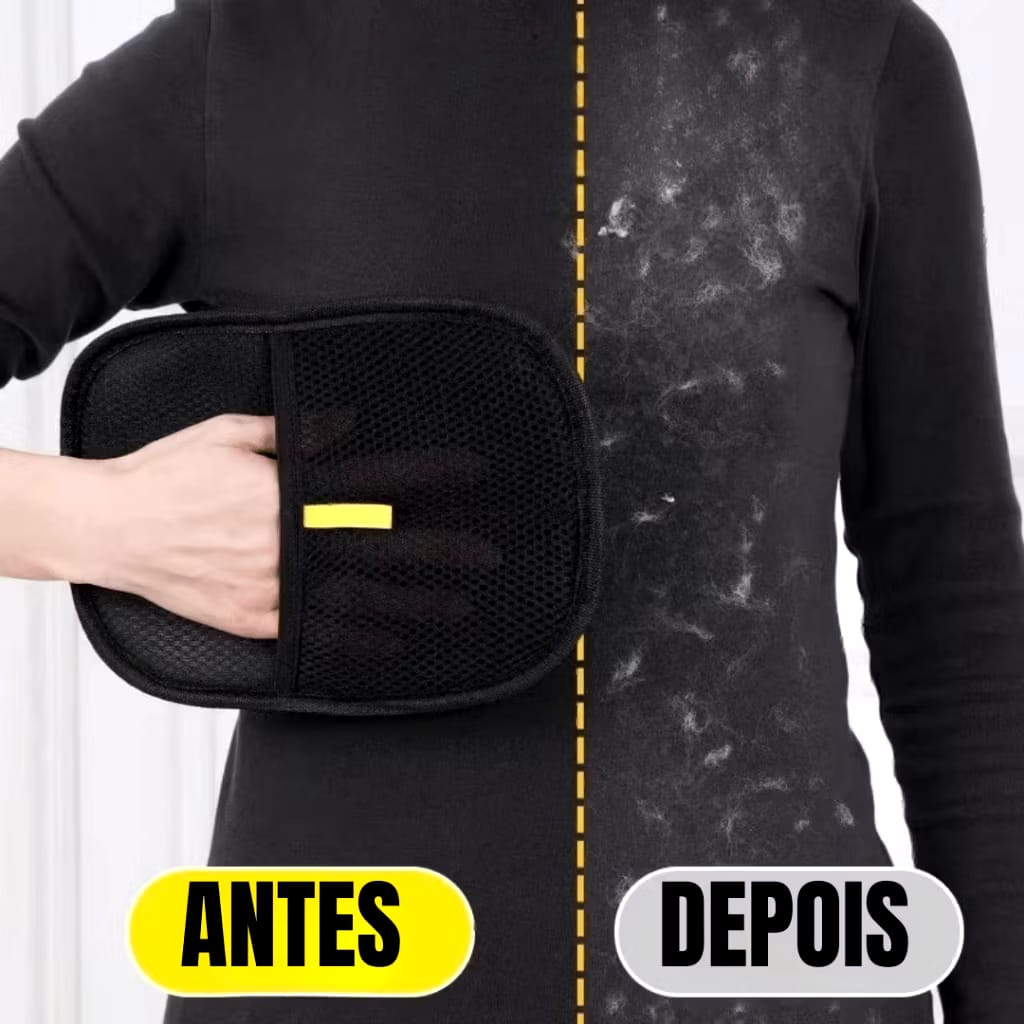 Luva de remo&ccedil;&atilde;o de pelos para pets com tecnologia eletrost&aacute;tica